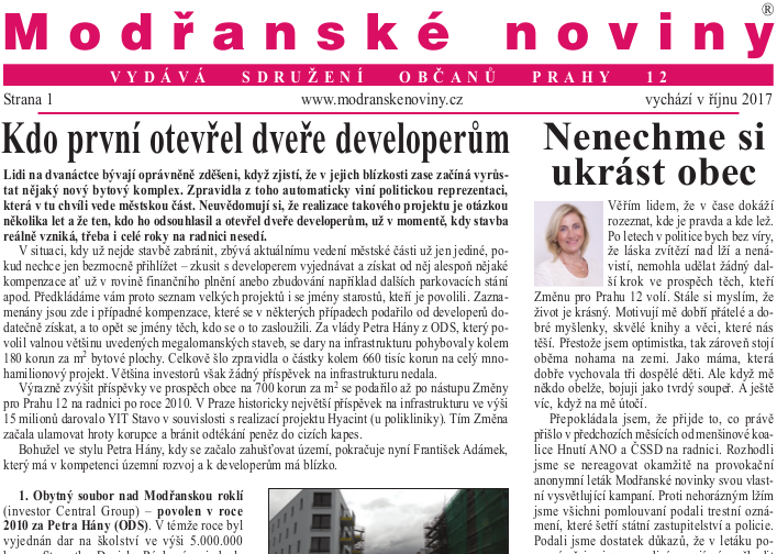 Modřanské noviny 10/2017